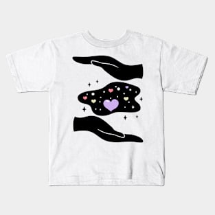 Protect The Love Valentine Galaxy Cosmic Kids T-Shirt